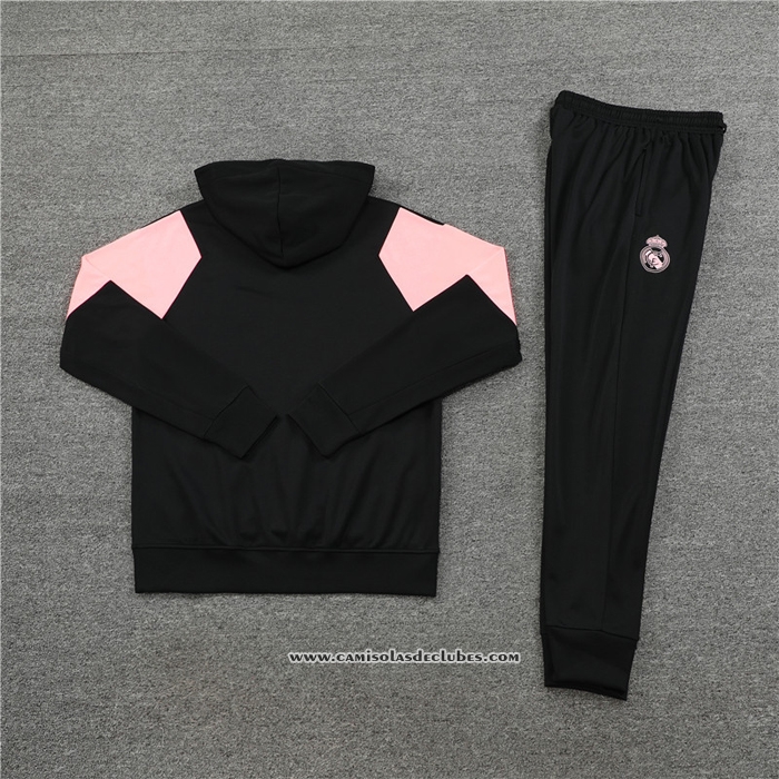 Fato de Treino Hoodie
 Real Madrid 2023 Crianca
 Preto
 y Rosa